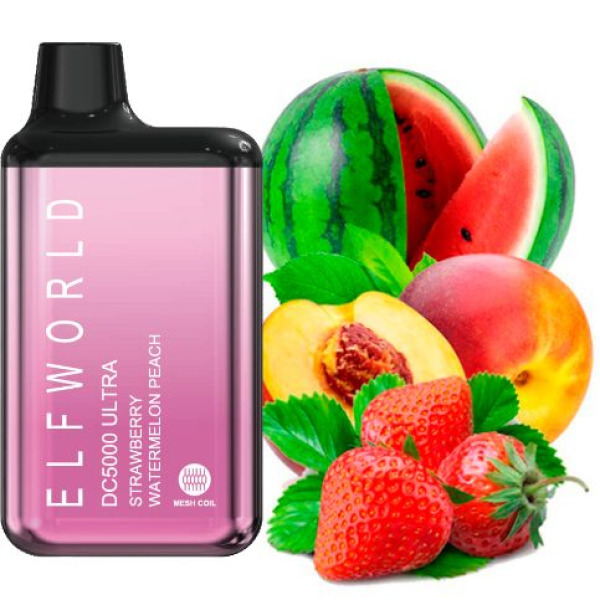 Elf Bar World DC5000 Ultra POD 5% Strawberry Watermelon Peach Полуниця Кавун Персик (закінчився термін)