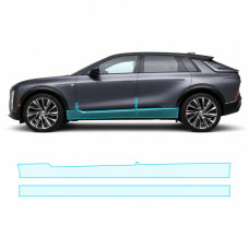 Антигравийная защитная бронепленка по лекалам для Cadillac Lyriq EV 2022- нижняя зона кузова пороги