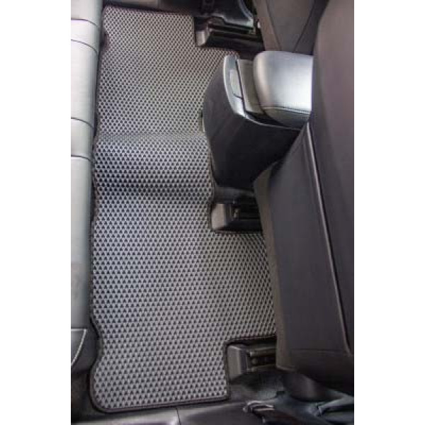 Килимки у салон EVA для Toyota RAV 4 2013-2019 ДВС / Hybrid з підп'ятником Чорні-Коричневий кант 5 шт