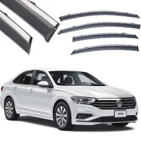 Дефлекторы окон ветровики Benke для Volkswagen Jetta (Sagitar) Mk7 2019- Хром Молдинг Из Нержавейки (BVWST1923-W/S)