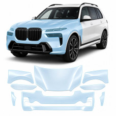 Антигравійна захисна бронеплівка за лекалами для BMW X7 G07 facelift 2022- передня частина авто (капот бампер фари крила)