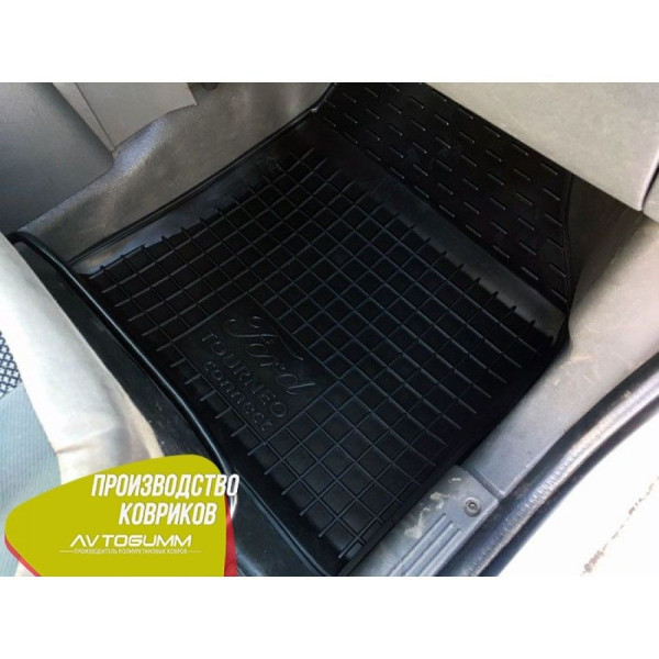 Передні килимки Ford Connect (2002-2013) з бортиком поліуретан чорні 2 шт (Avto-Gumm)
