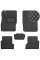 Коврики в салон Экокожа для Ford Focus II 2004-2010 Черные 5 шт (Rombus)