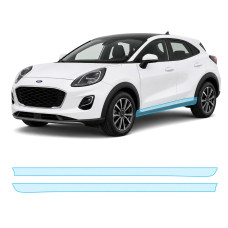 Антигравийная защитная бронепленка по лекалам для Ford Puma I 2019- нижняя зона кузова пороги
