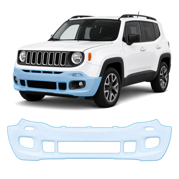 Антигравийная защитная бронепленка по лекалам для Jeep Renegade BU 2015-2018 - передний бампер