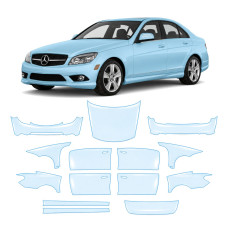 Антигравийная защитная бронепленка по лекалам для Mercedes-Benz C-Class W204 2007-2011 - полный кузов
