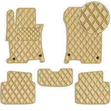 Коврики в салон для Honda Accord 8 (Япония) 2008-2012- Экокожа с подпятником Бежевые 5 шт (Rombus)
