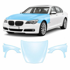 Антигравийная защитная бронепленка по лекалам для BMW 7 Series F01/F02 2008-2015 - капот и передние крылья