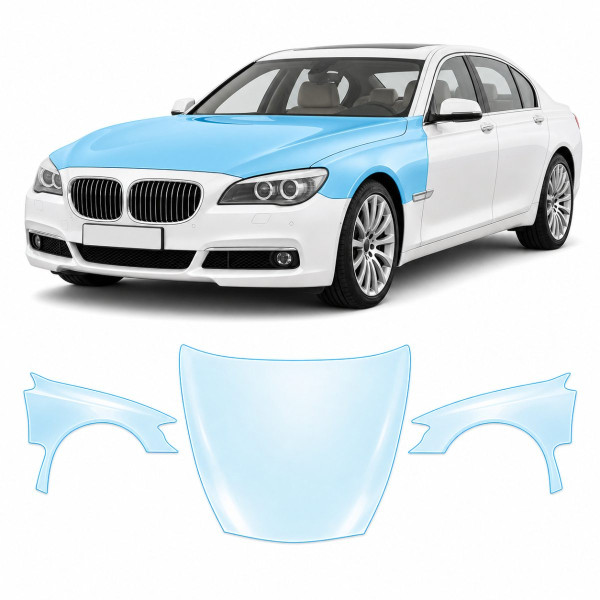 Антигравійна захисна бронеплівка за лекалами для BMW 7 Series F01/F02 2008-2015 - капот і передні крила