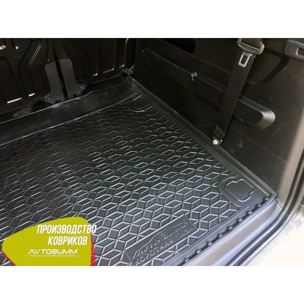 Автомобильный коврик в багажник Peugeot Rifter 2019-/Citroen Berlingo 2019- короткая база / Резино - пластик