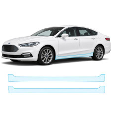 Антигравийная защитная бронепленка по лекалам для Ford Mondeo V facelift 2019-2022 - нижняя зона кузова пороги