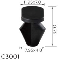 Уплотнительная клипса Peugeot Citroen 9025W9 9025J8 (C3001)