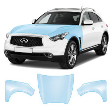 Антигравійна захисна бронеплівка за лекалами для Infiniti FX35/FX37/QX70 S51 facelift 2012-2017 - капот і передні крила