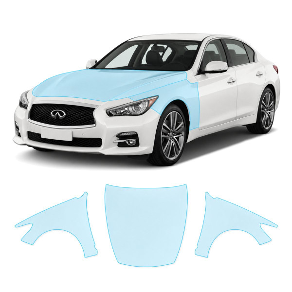 Антигравійна захисна бронеплівка за лекалами для Infiniti Q50 V37 2013-2017 - капот і передні крила