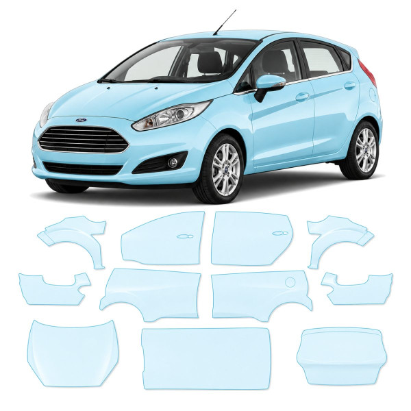 Антигравийная защитная бронепленка по лекалам для Ford Fiesta VI facelift 2013-2017 - полный кузов