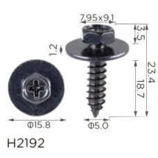 Саморіз з шайбою Hyundai, Kia (1244205207B, 12442-05207B, 18806)H2192)