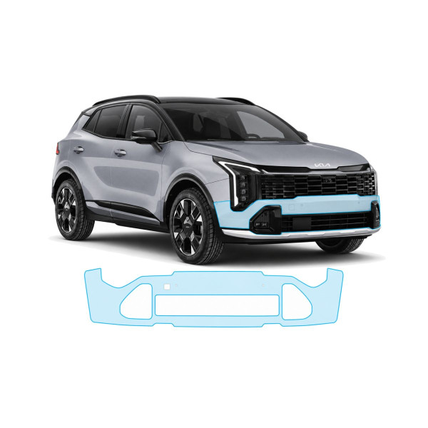 Антигравийная защитная бронепленка по лекалам для Kia Sportage NQ5 facelift 2025 - передний бампер