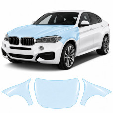 Антигравийная защитная бронепленка по лекалам для BMW X6 F16 2014-2019 - капот и передние крылья