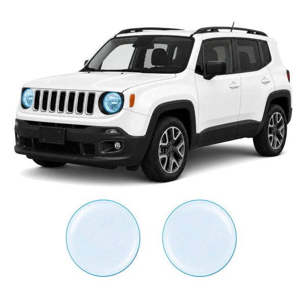 Антигравийная защитная бронепленка по лекалам для Jeep Renegade BU 2015-2018 - оптика (фары и ПТФ)