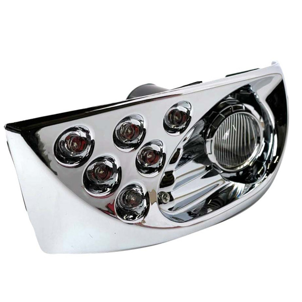 LED Протитуманні фари для Toyota Prado FJ120 2003-2009 H3 12V 55W FOG+DRL з проводкою Комплект (TY-085E-W 2в1 Сhromе)