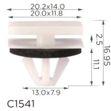 Клипса крепления молдинга Двери крыло GM CHEVROLET FORD (91176726 15260) C1541