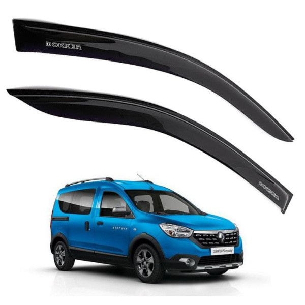 Дефлектори вікон вітровики Renault Dokker- Dokker Van 2012- 2016 Скотч 3M Voron Glass