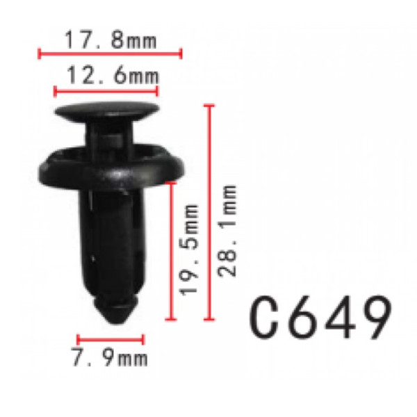 Кліпса розпірні Honda, Acura  (90505-SX0-003, 90505SX0003, 11402) (C649)