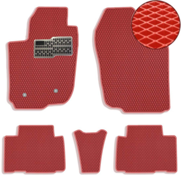 Коврики в салон EVA для Toyota RAV 4 CA30W 2005-2013 с подпятником Красные 5 шт