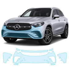 Антигравійна захисна бронеплівка за лекалами для Mercedes-Benz GLC X254 2022- передній бампер