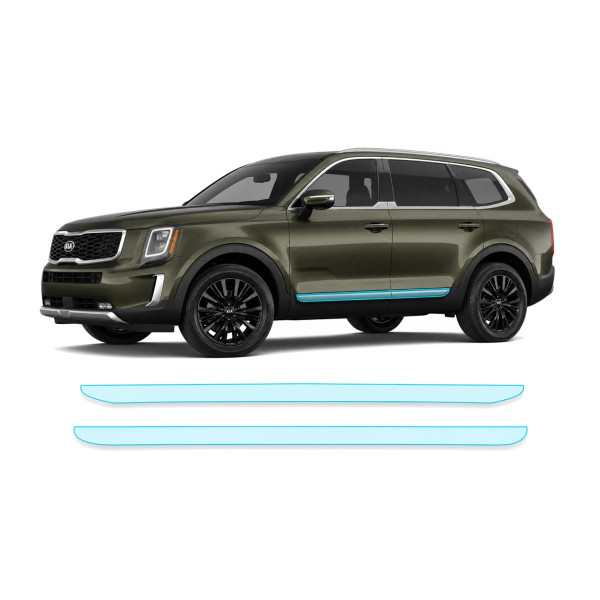 Антигравийная защитная бронепленка по лекалам для Kia Telluride I 2019- нижняя зона кузова пороги