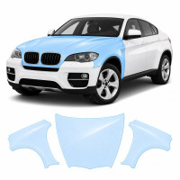 Антигравийная защитная бронепленка по лекалам для BMW X6 E71 2008-2014 - капот и передние крылья