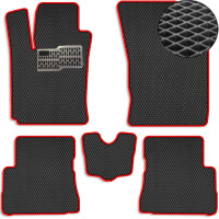 Килимки в салон EVA для Hyundai Getz 2005-2008 з підп'ятником Чорні-Червоний кант 5 шт