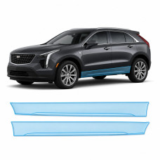 Антигравийная защитная бронепленка по лекалам для Cadillac XT4 I 2019-2023 - нижняя зона кузова пороги