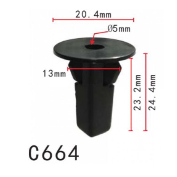 Кліпса під саморіз Toyota, Lexus, Honda, Nissan (9018906157, 90189-06157, 14236) (C0664)