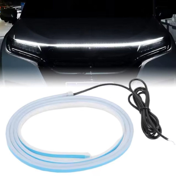 Підсвічування Капота Гнучка 12V LED Динамічна Біла 180 см (Бичне свічення)