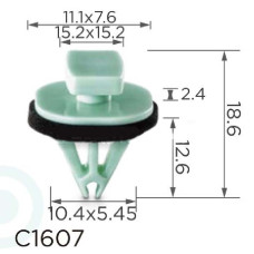 Клипса крепления молдинга крыла GM GMC HUMMER CHEVROLET CADILLAC BUICK (11569920 15280) C1607