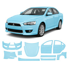 Антигравійна захисна бронеплівка за лекалами для Mitsubishi Lancer X facelift 2011-2017 - повний кузов