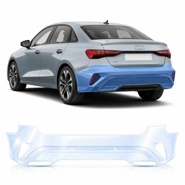 Антигравийная защитная бронепленка по лекалам для Audi A3 8Y facelift 2024- задний бампер