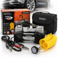 Компресор автомобільний двопоршневий Force MAX 12v 300вт 90л 10атм 14А з дефлятором (EL 100 090)