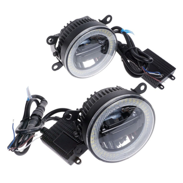 Протитуманні LED Фари Лінза з ДХО D90мм 12V/22W 6000K 2 шт (Sigma 3in1)