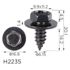 Саморез с шайбой Ford, Chevrolet (115009949, 11509371, 18819) (H2235)