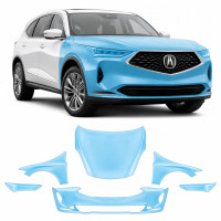 Антигравийная защитная бронепленка по лекалам для Acura MDX YD4 2022 - передняя часть авто (капот бампер фары крылья)