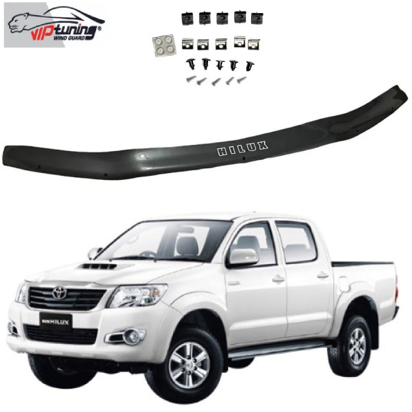 Дефлектор капота мухобойка для Toyota Hilux 2005-2011- S-крепл Евро Крепление (Vip Tuning)