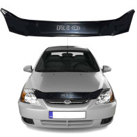 Дефлектор капота мухобойка для Kia RIO II 2005-2011 Евро крепление Voron Glass