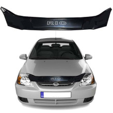 Дефлектор капоту мухобійка для Kia RIO II 2005-2011 Євро кріплення Voron Glass