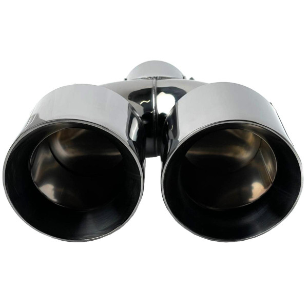 Насадка на глушитель двойная Vitol 250 x 2-89 x 64 мм Темный Хром (НГ-0260-BK)