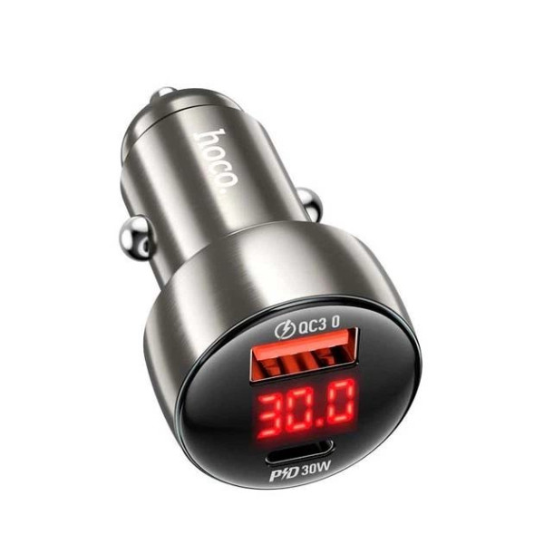 Автомобільний зарядний пристрій Hoco Z50 PD 30W QC3.0 (1 Type-C 1USB 3A 48W)