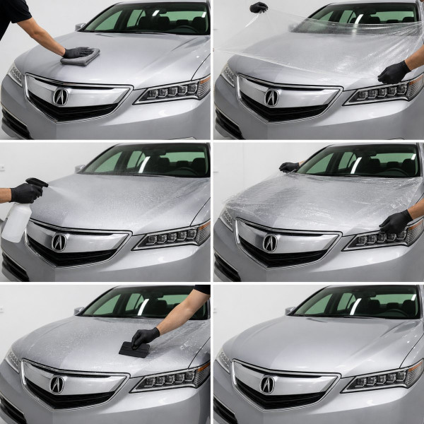 Антигравийная защитная бронепленка по лекалам для Acura TLX I 2015-2017 - задние фонари стопы