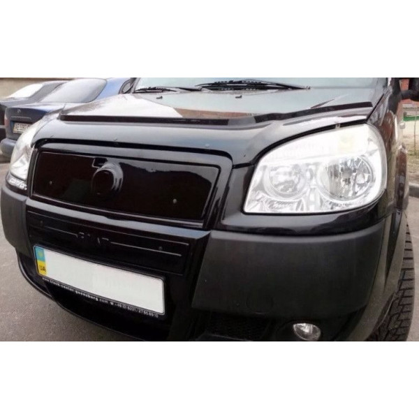 Зимняя накладка на бампер / Средняя /Fiat Doblo 2000-2011 Глянец FLY