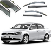 Дефлекторы окон ветровики Benke для Volkswagen Passat B6 / B7 Седан Europe Хром Молдинг Из Нержавеющей Стали 3D